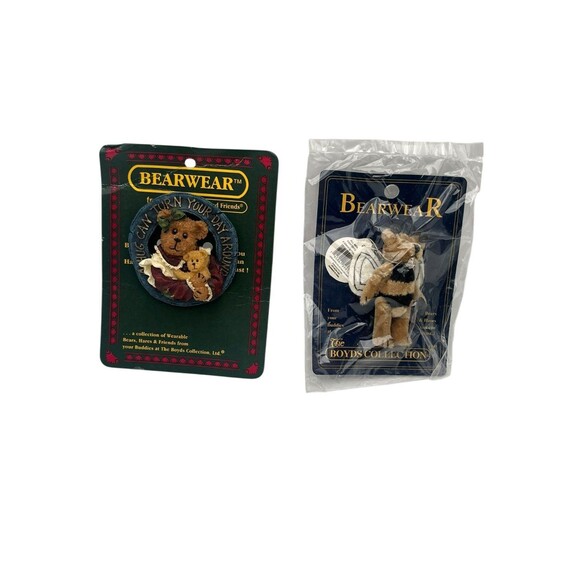 Boyds Bears Jewelry - Boyds Bears Pin Lot Bearwear Stinger P. Wuzzie Bee Plush & Resin Brooch New 2000